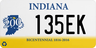 IN license plate 135EK