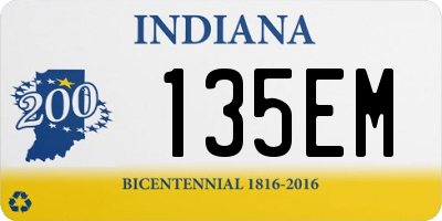 IN license plate 135EM