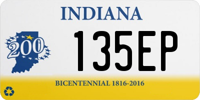 IN license plate 135EP