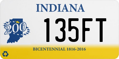 IN license plate 135FT