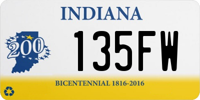 IN license plate 135FW