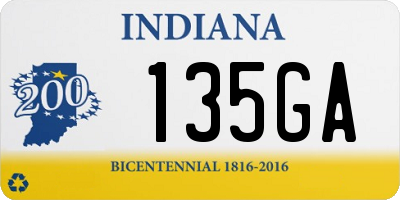 IN license plate 135GA