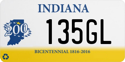 IN license plate 135GL