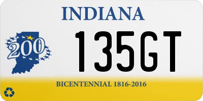 IN license plate 135GT