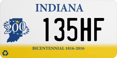 IN license plate 135HF