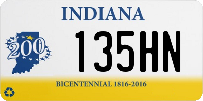 IN license plate 135HN