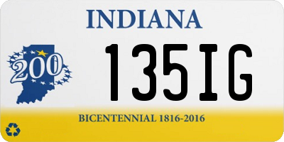 IN license plate 135IG