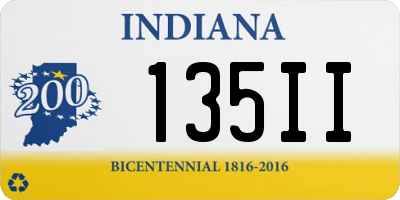 IN license plate 135II