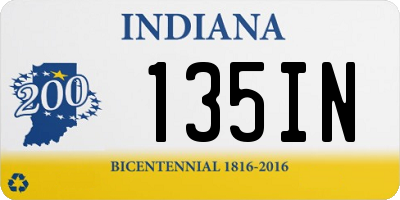 IN license plate 135IN