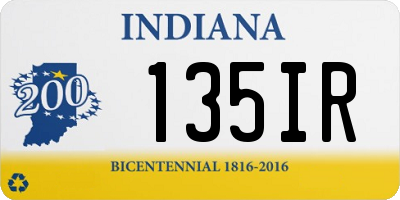 IN license plate 135IR