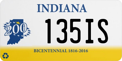IN license plate 135IS
