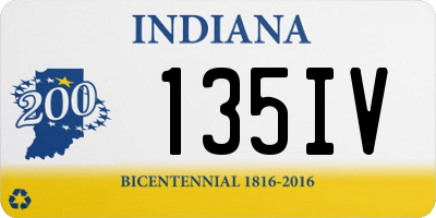 IN license plate 135IV