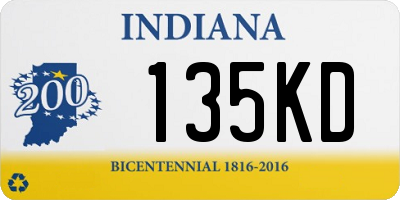 IN license plate 135KD