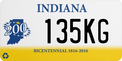 IN license plate 135KG