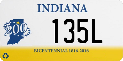 IN license plate 135L