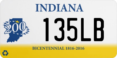 IN license plate 135LB