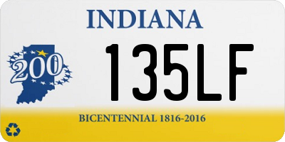 IN license plate 135LF