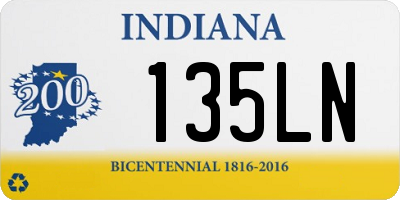 IN license plate 135LN