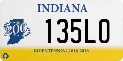 IN license plate 135LO