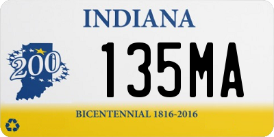 IN license plate 135MA