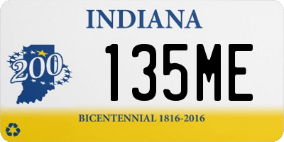 IN license plate 135ME