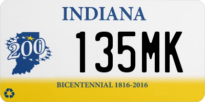 IN license plate 135MK