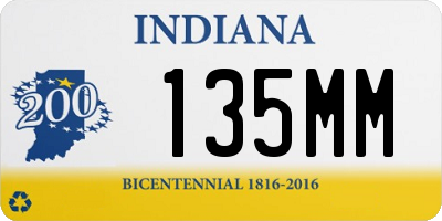 IN license plate 135MM