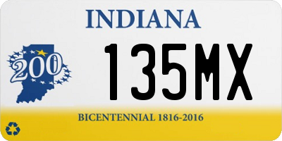 IN license plate 135MX