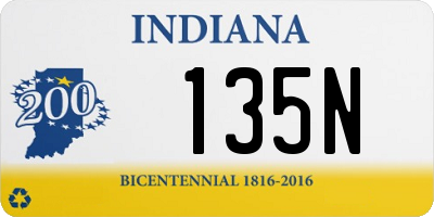 IN license plate 135N