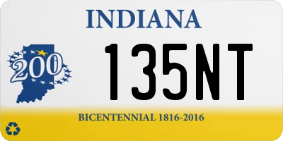 IN license plate 135NT