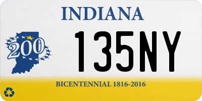 IN license plate 135NY