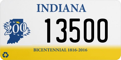 IN license plate 135OO