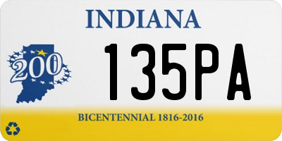IN license plate 135PA
