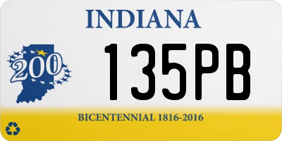 IN license plate 135PB