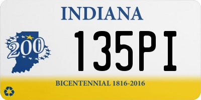 IN license plate 135PI
