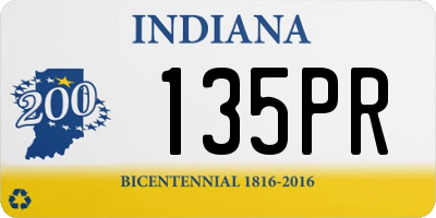 IN license plate 135PR