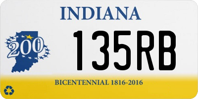 IN license plate 135RB