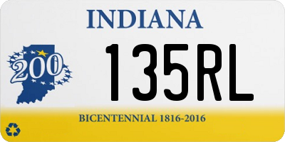 IN license plate 135RL