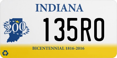 IN license plate 135RO