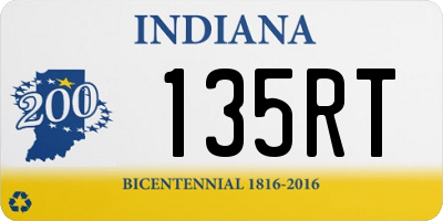 IN license plate 135RT