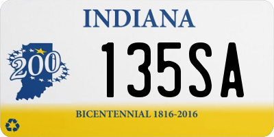 IN license plate 135SA