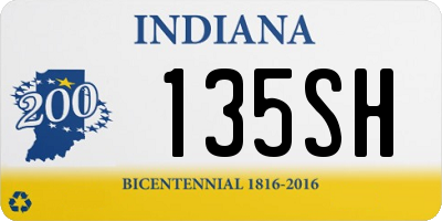 IN license plate 135SH