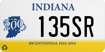 IN license plate 135SR