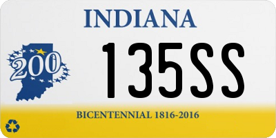 IN license plate 135SS