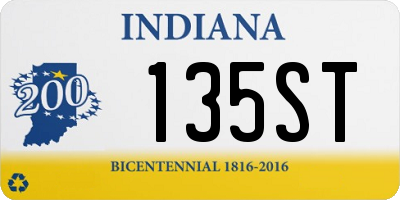 IN license plate 135ST