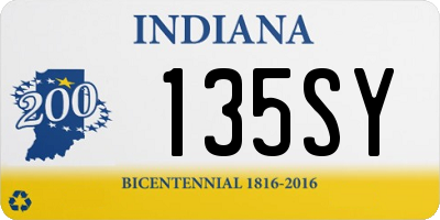 IN license plate 135SY