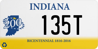 IN license plate 135T