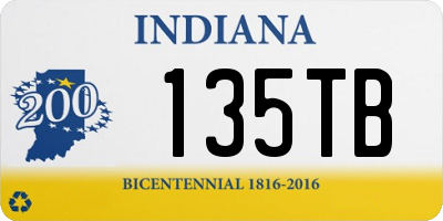 IN license plate 135TB