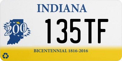 IN license plate 135TF