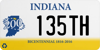 IN license plate 135TH